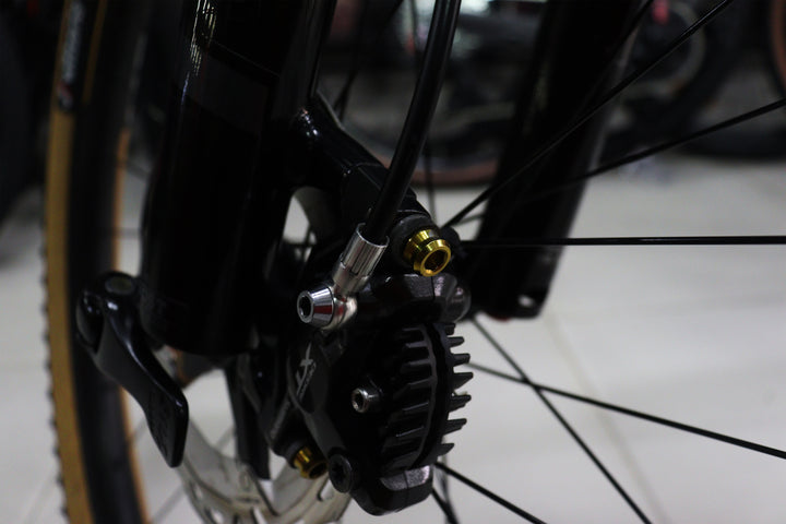 Kit Mordazas (calipers) MTB disco 180-160 mm - Dorado